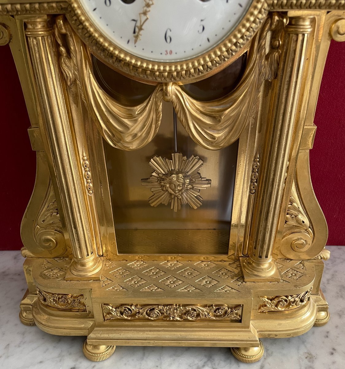 Louis XVI Style Gilt Bronze Clock-photo-4