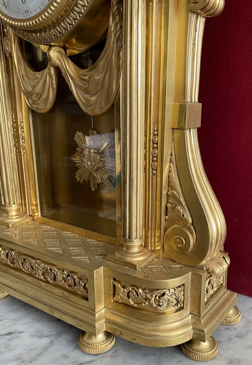 Louis XVI Style Gilt Bronze Clock-photo-2