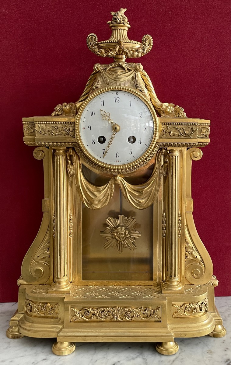 Louis XVI Style Gilt Bronze Clock