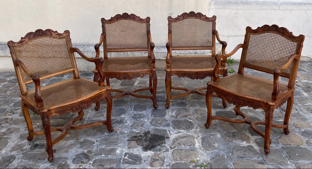 Suite Of 4 Regency Period Armchairs-photo-3