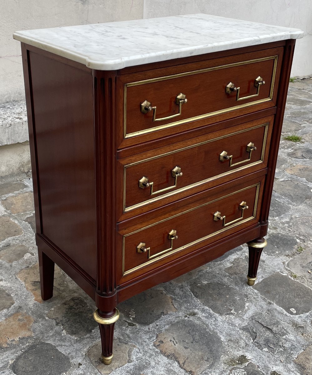 Commode de style Louis XVI en acajou-photo-3