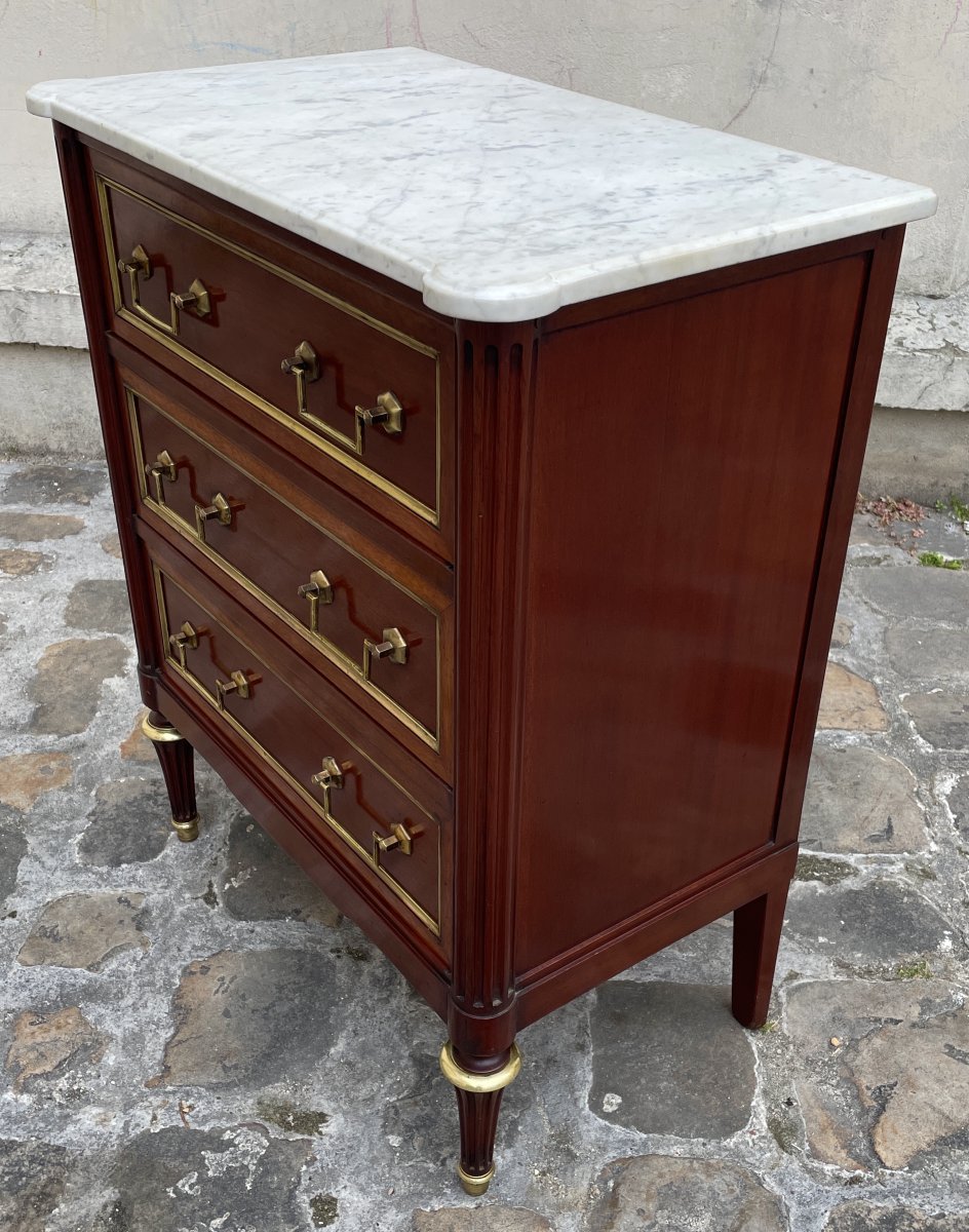 Commode de style Louis XVI en acajou-photo-4