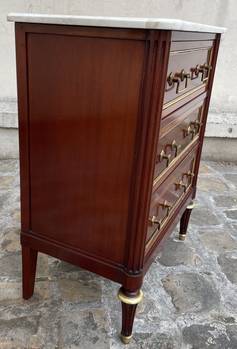 Commode de style Louis XVI en acajou-photo-6