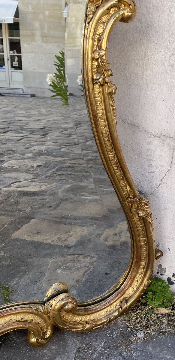 Rocaille Mirror, Carved And Gilded Wood-photo-2
