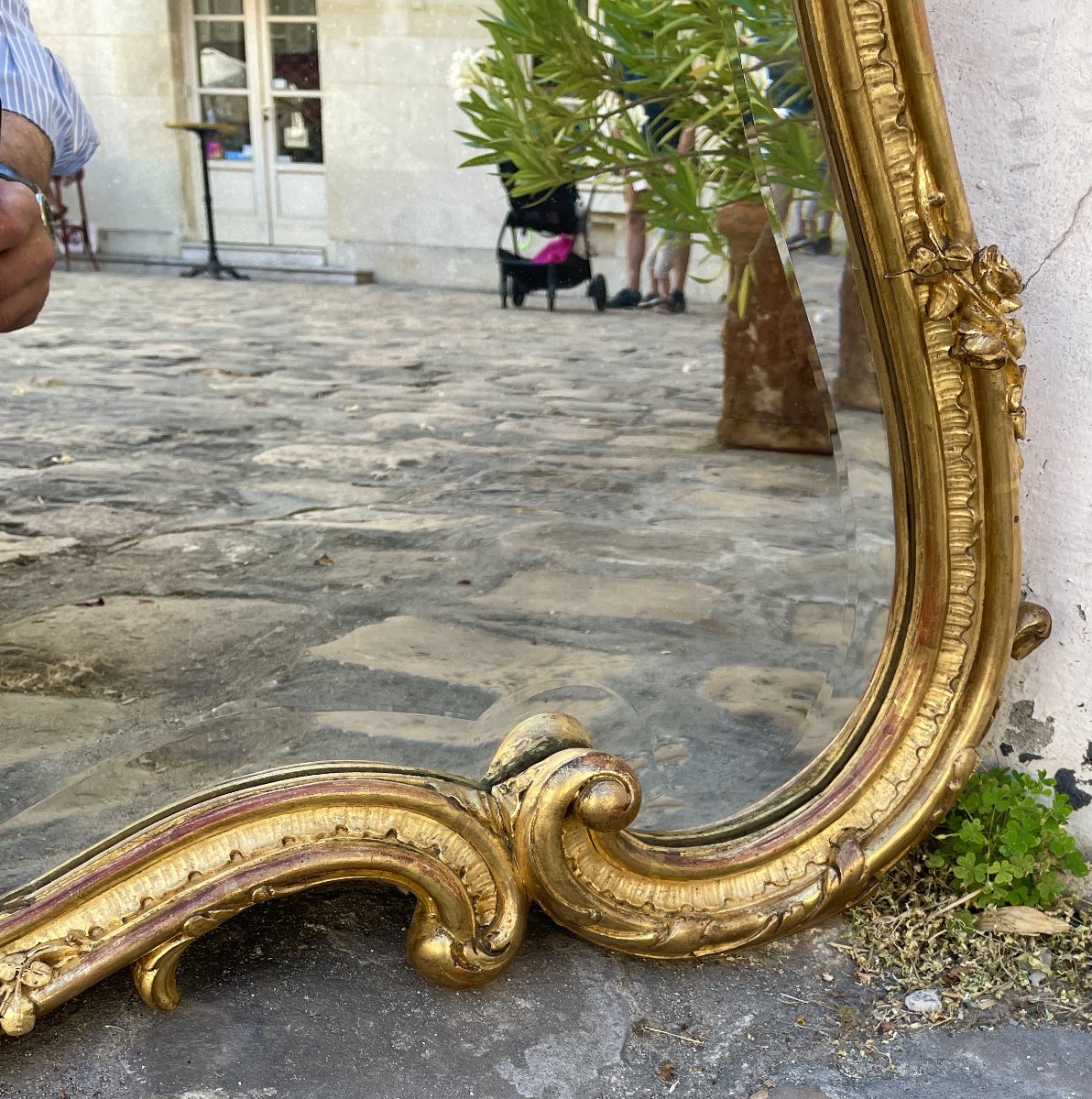 Rocaille Mirror, Carved And Gilded Wood-photo-3