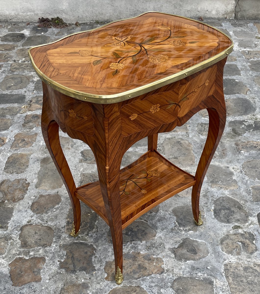 Louis XV Coffee Table With Inlay On All Sides -photo-4