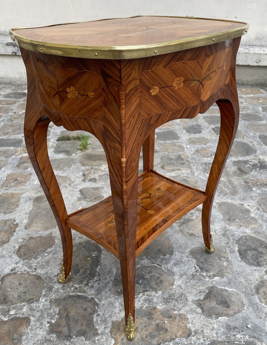 Louis XV Coffee Table With Inlay On All Sides -photo-3