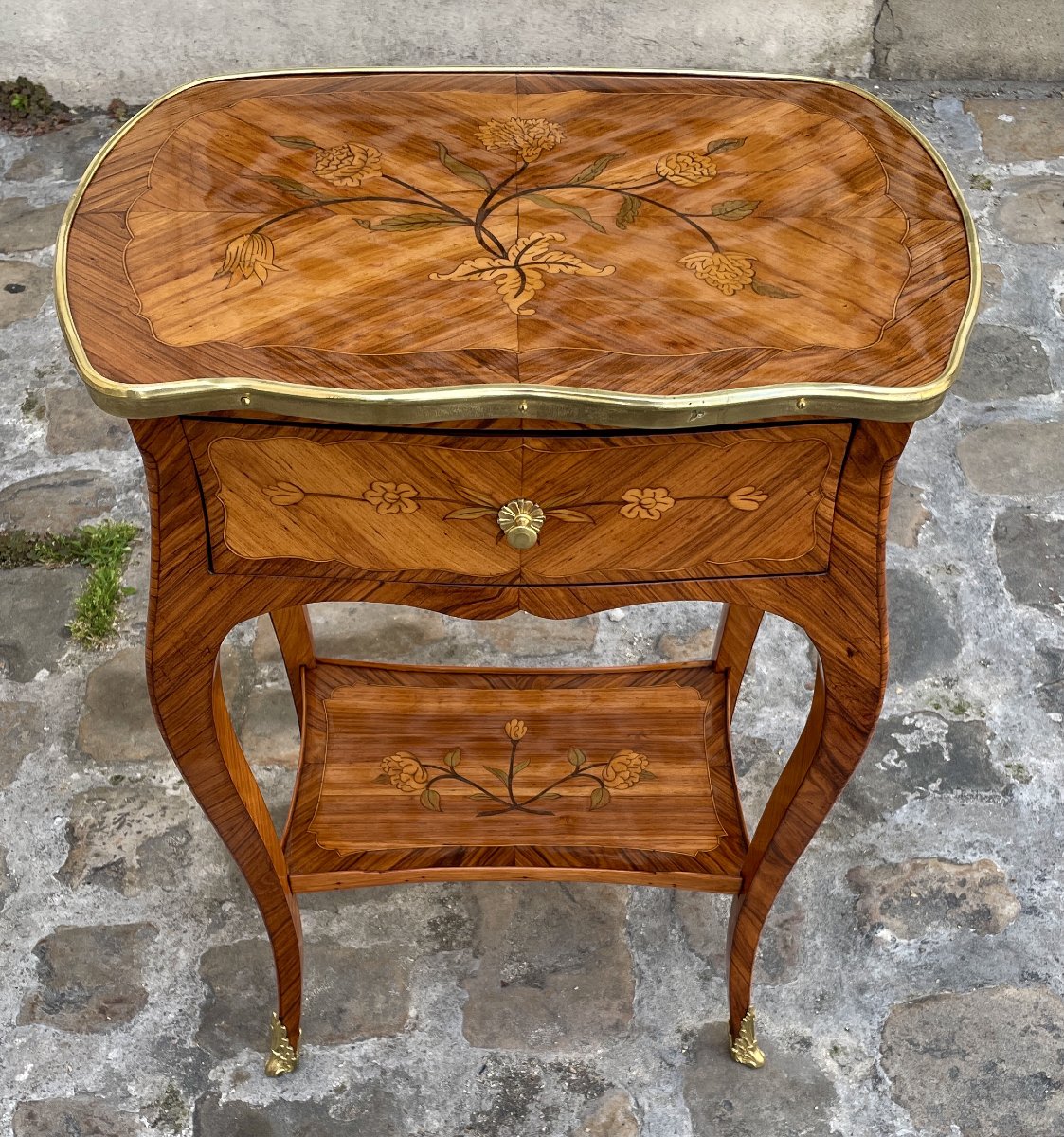 Louis XV Coffee Table With Inlay On All Sides 