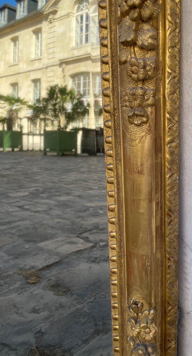 Antique Louis XIV-style Mirror In Carved And Gilded Wood-photo-3