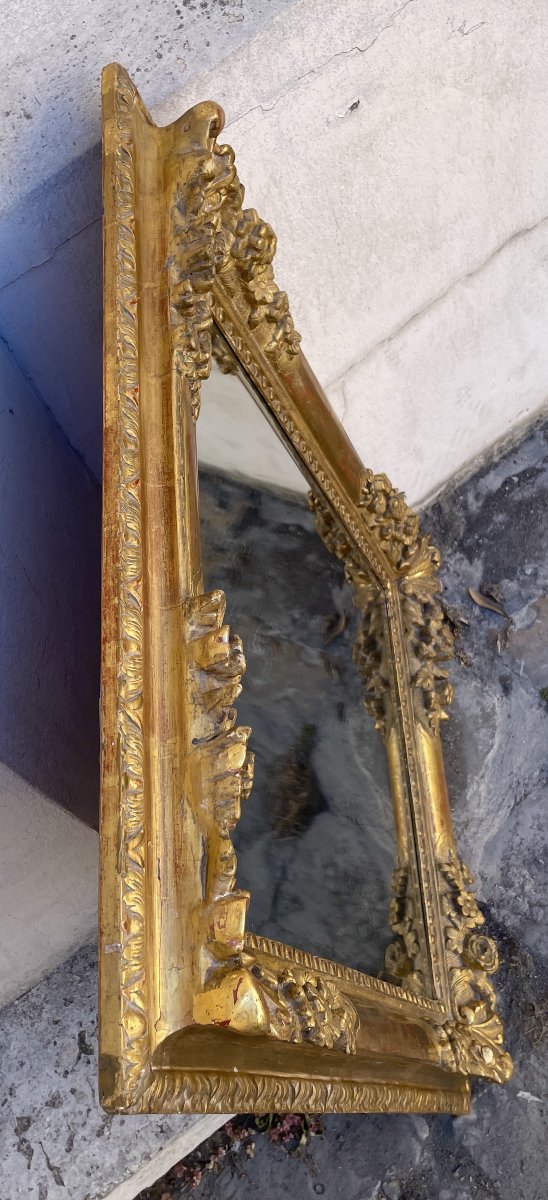 Antique Louis XIV-style Mirror In Carved And Gilded Wood-photo-7