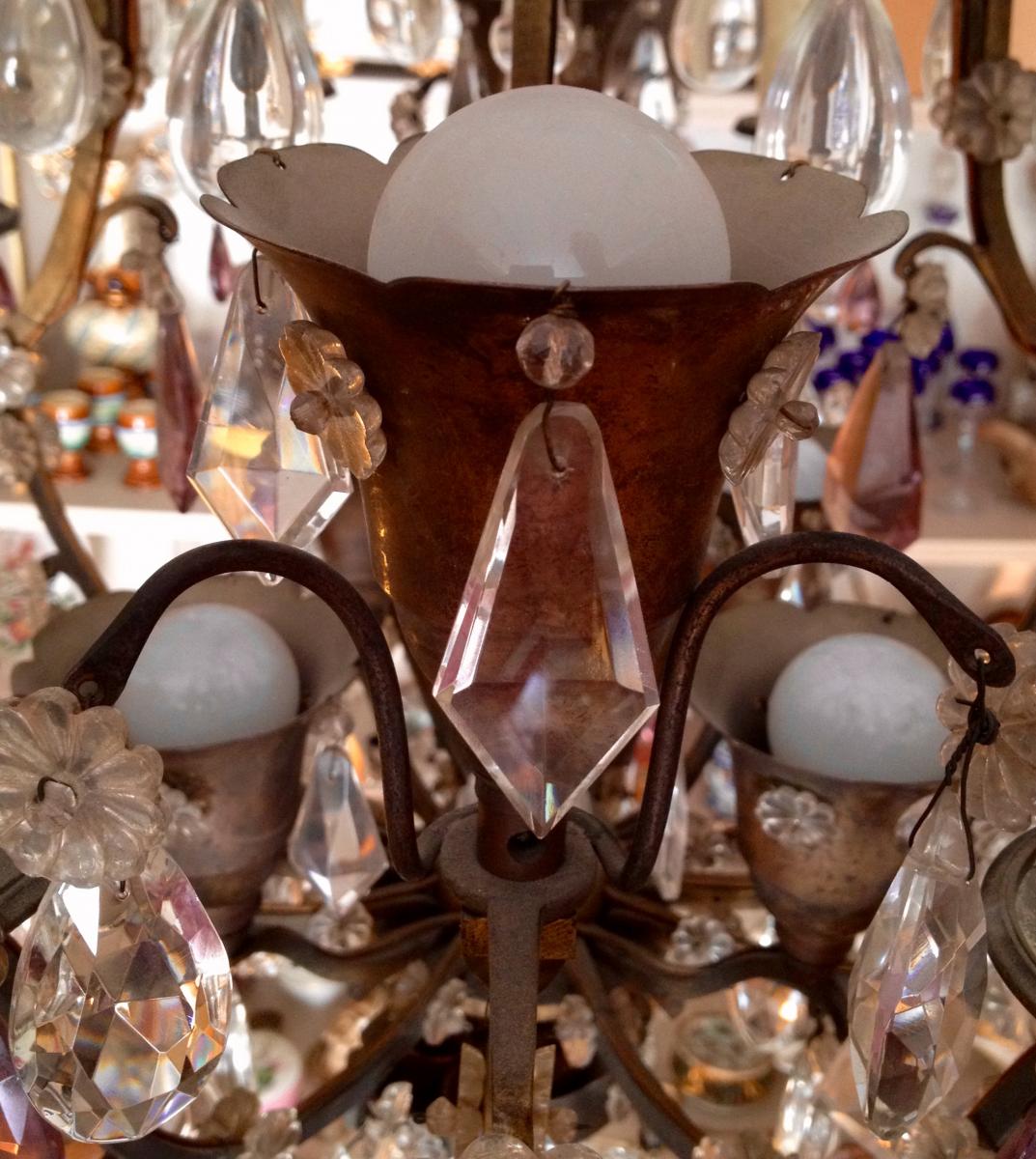 Lustre Louis XVI En Cristal à 16 Lumières-photo-7