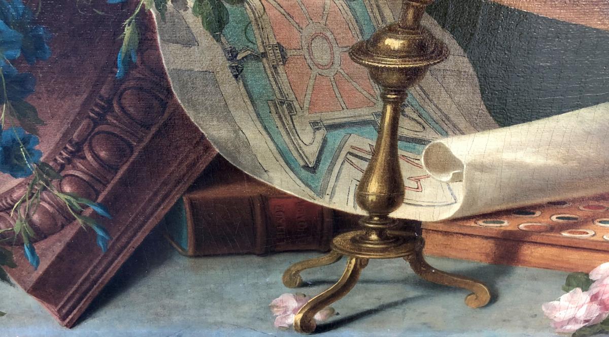 Tableau . Louis Tessier : Nature morte . Les Arts Et Les Sciences :-photo-4