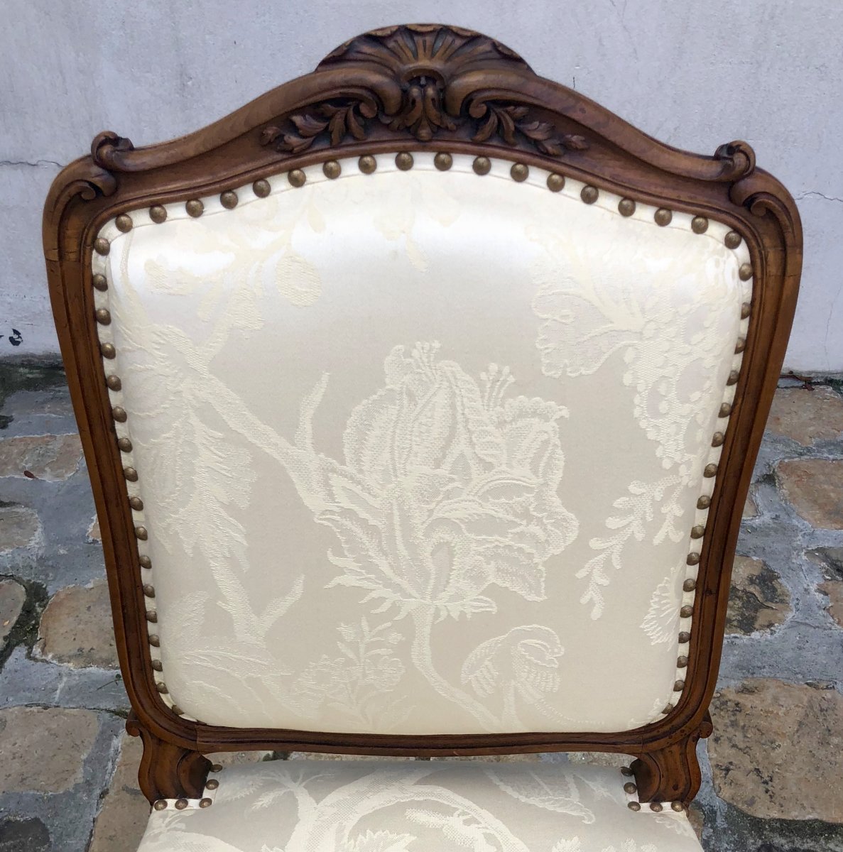 Pair Of Chairs Louis XV Flat Back To The Queen-photo-7