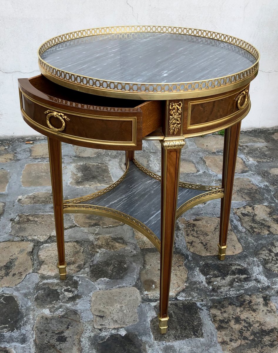 Louis XVI Pedestal Table, Signed Durand-photo-2
