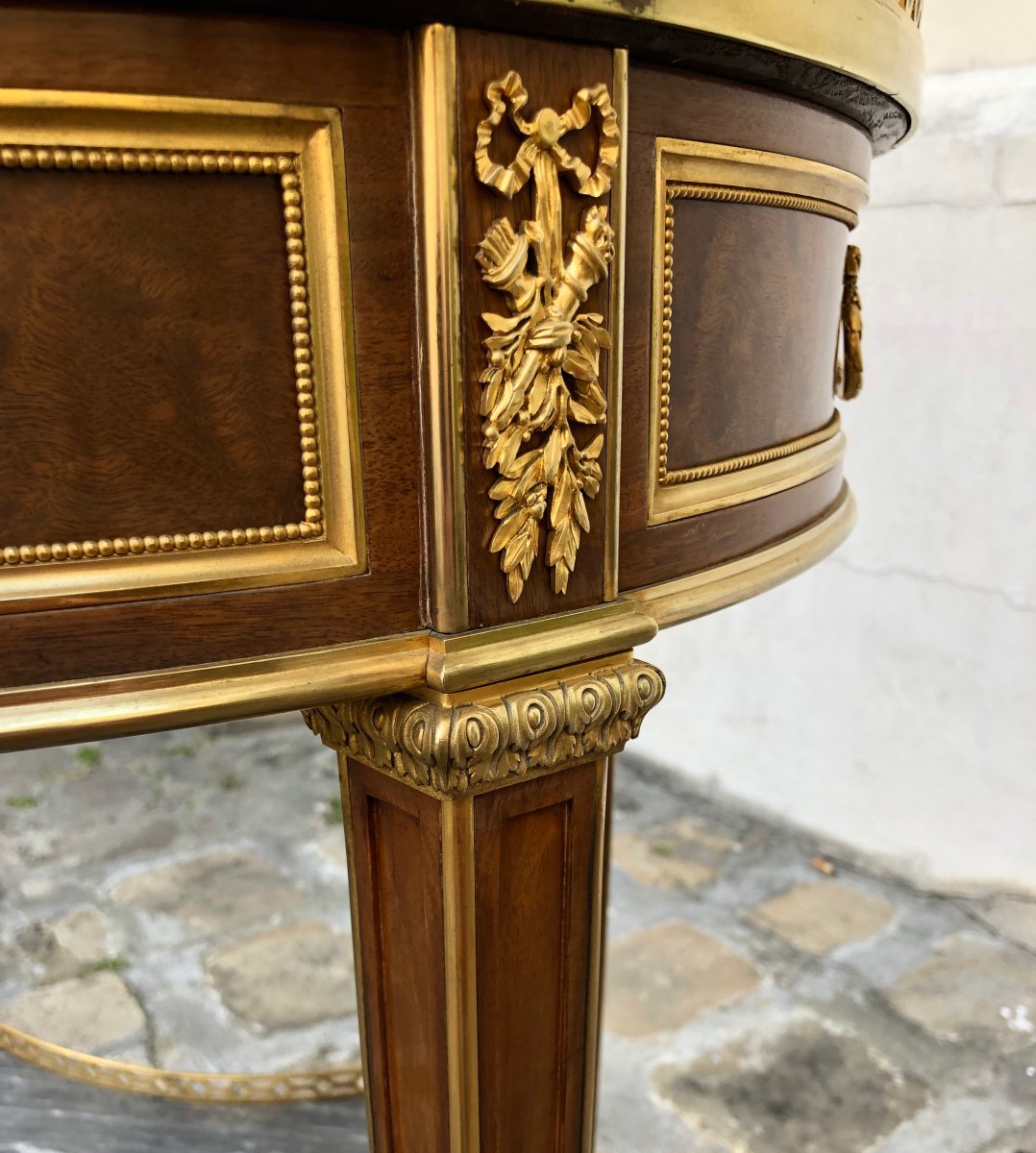 Louis XVI Pedestal Table, Signed Durand-photo-3