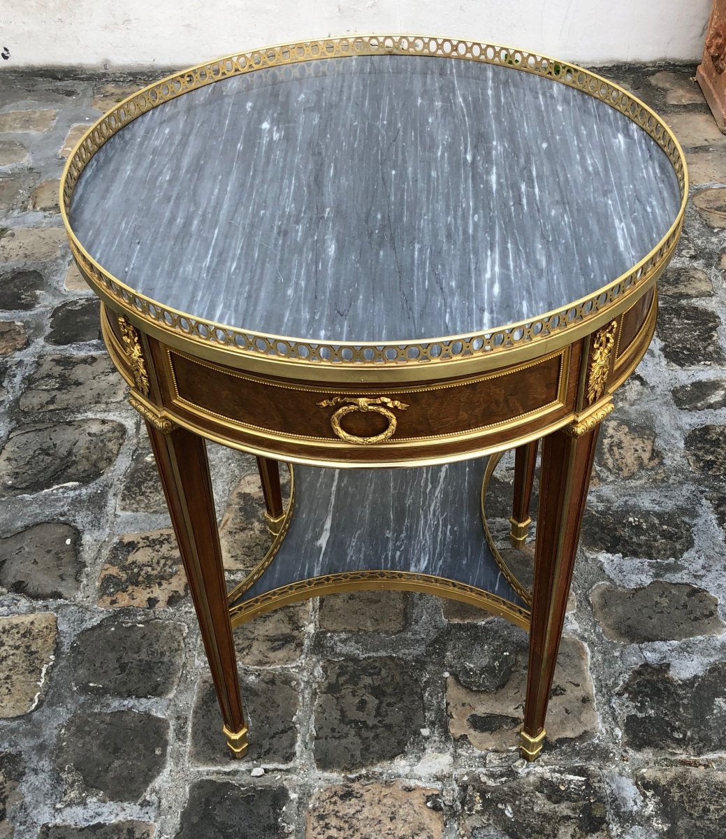 Louis XVI Pedestal Table, Signed Durand-photo-4