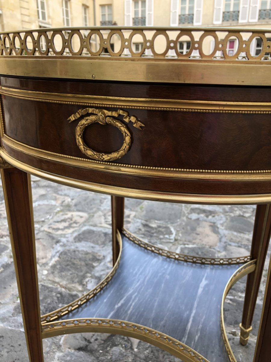 Louis XVI Pedestal Table, Signed Durand-photo-4