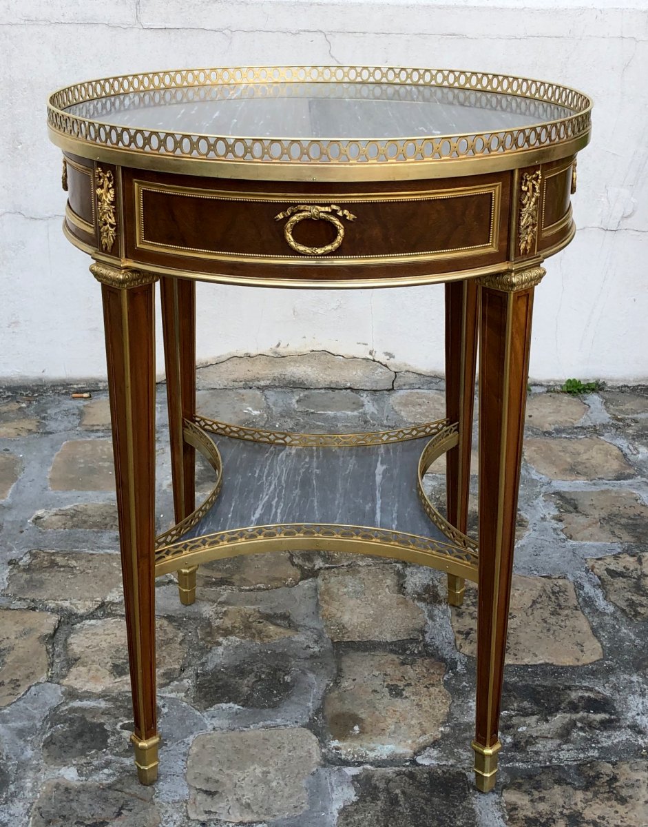 Louis XVI Pedestal Table, Signed Durand-photo-5