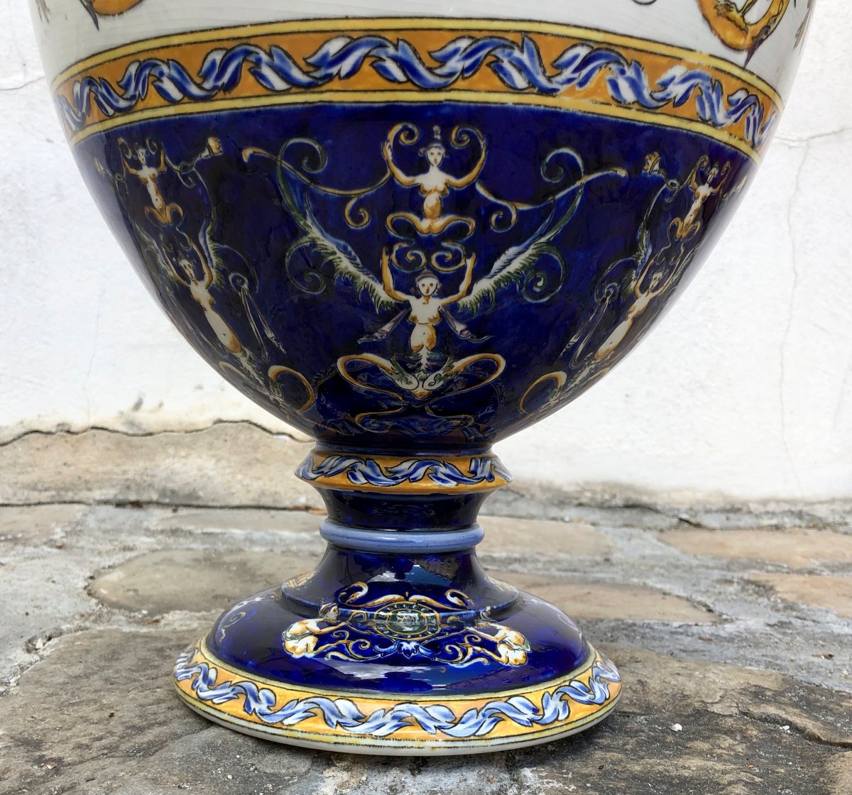 Grand Vase d'Apparat En Faïence De Gien-photo-6