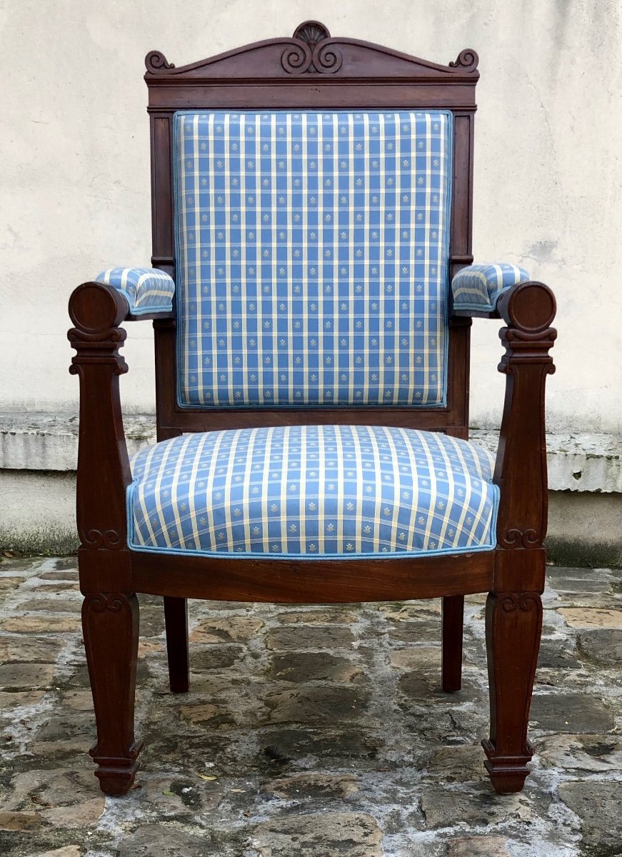 Fauteuil en acajou estampillé  Jacob Desmalter