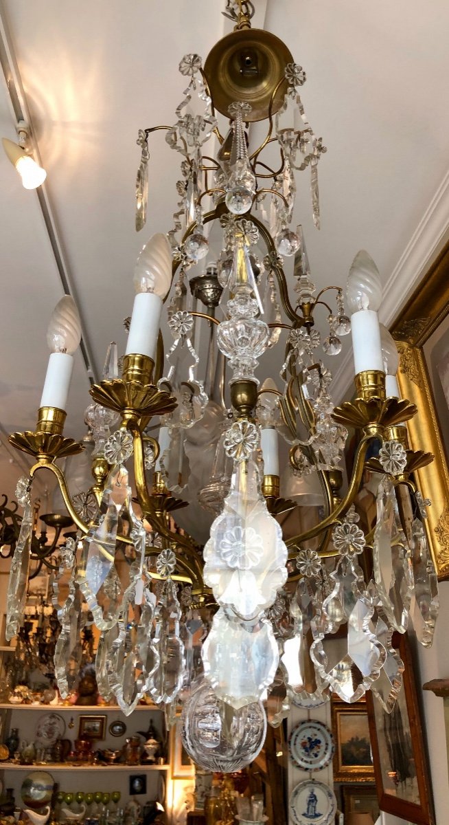 Louis XV Cage Chandelier, Crystal