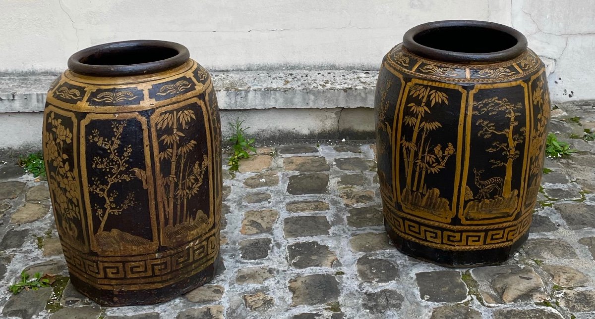 Pair Of Large Asian Vases-photo-6