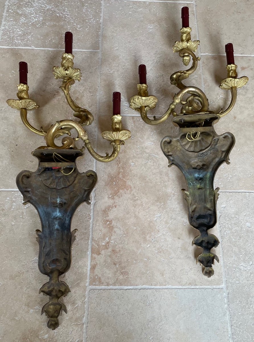 Large Pair Of Regency Wall Lights -photo-4