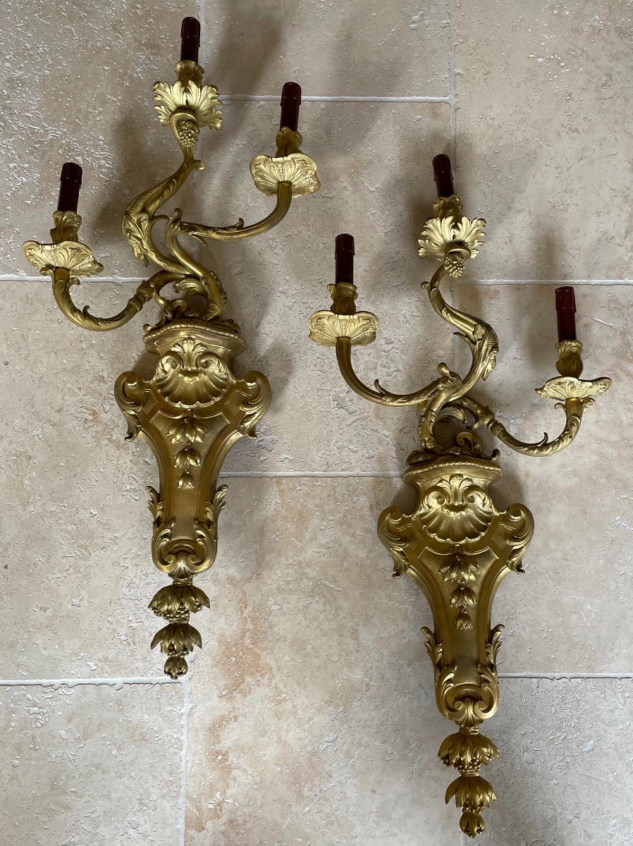 Large Pair Of Regency Wall Lights 