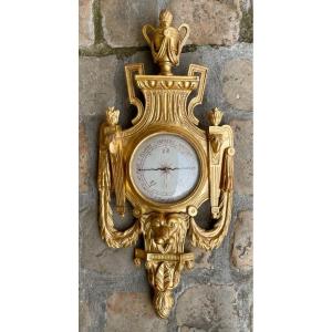 Louis XVI Period Barometer In Golden Wood, After Jc Delafosse