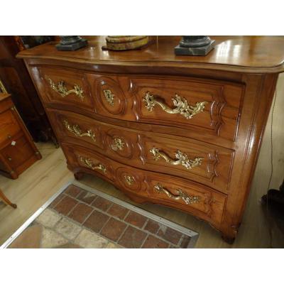 Antique Louis XV Commode Walnut Massif