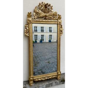 Louis XVI Period Mirror In Golden Wood