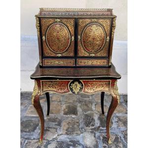 Bureau Napoleon III, En Marqueterie Boulle