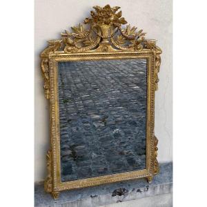 Louis XVI Period Mirror In Golden Wood