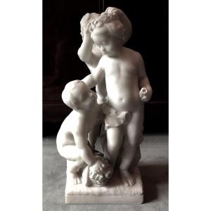 Carrara Marble Sculpture. Crowned Innocence