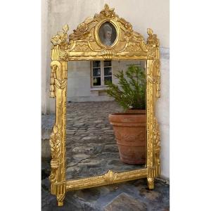 Miroir d'époque Louis XVI En Bois Doré