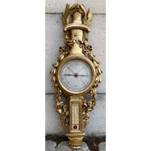 Louis XVI Period Barometer In Golden Wood 