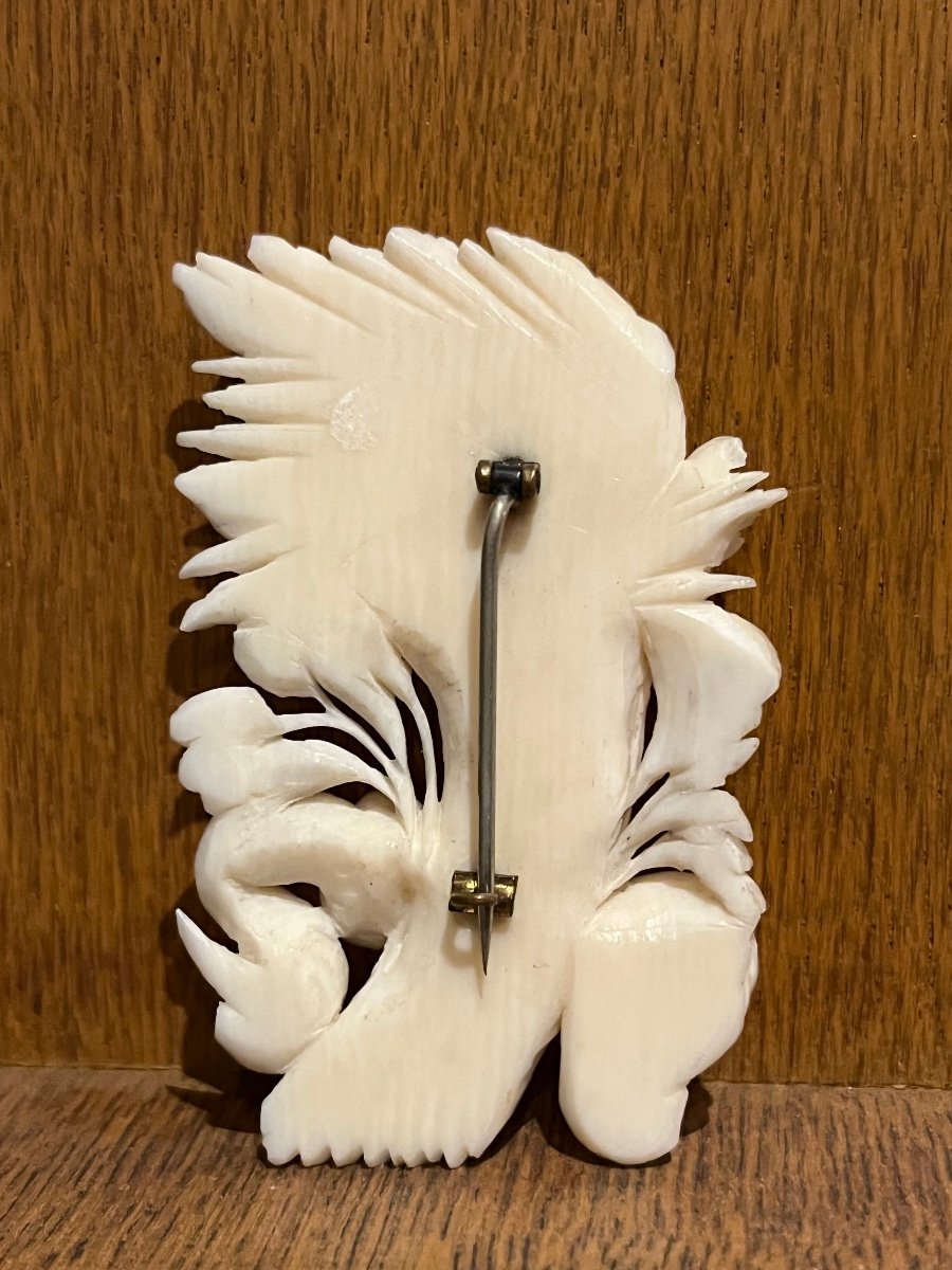 Dieppe Ivory Brooch - Ear Of Wheat 1900-photo-1