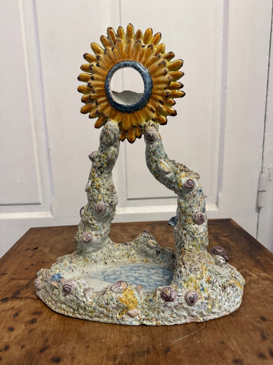 18th Century La Rochelle Earthenware Watch Holder -photo-2