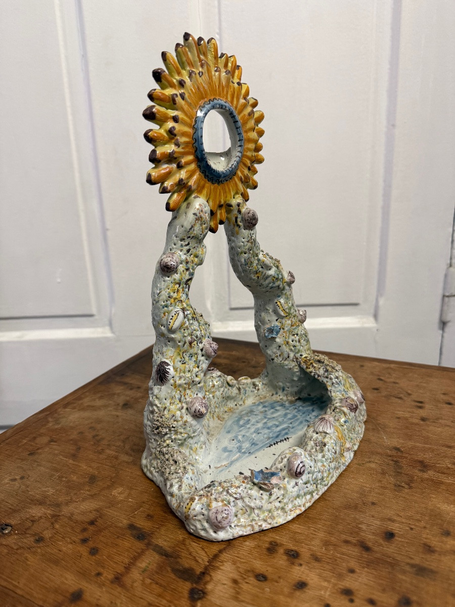 18th Century La Rochelle Earthenware Watch Holder -photo-3