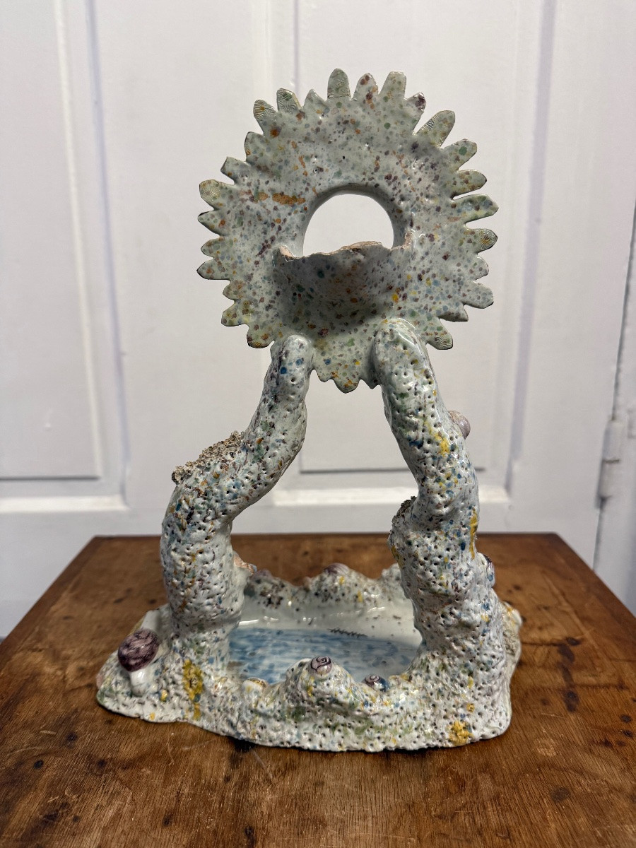 18th Century La Rochelle Earthenware Watch Holder -photo-1