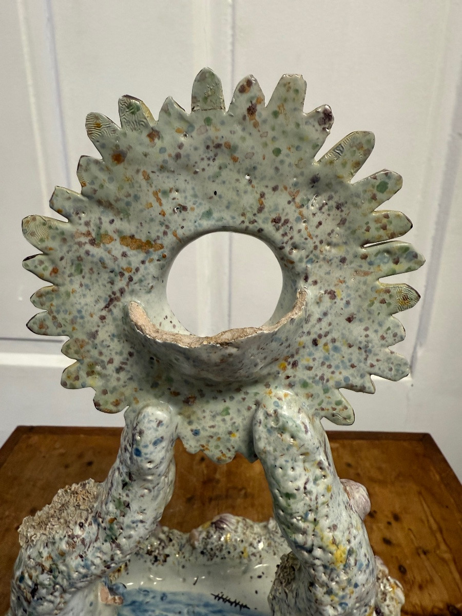 18th Century La Rochelle Earthenware Watch Holder -photo-3
