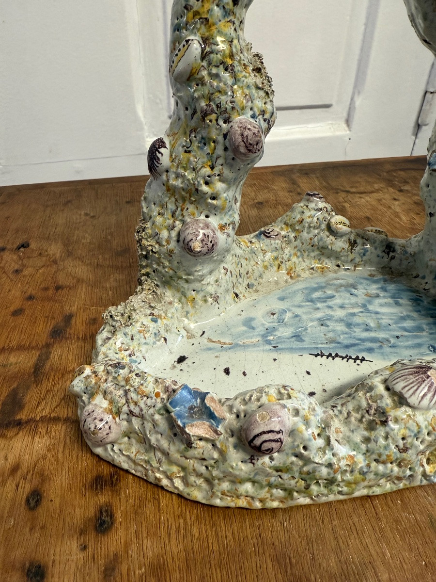18th Century La Rochelle Earthenware Watch Holder -photo-5