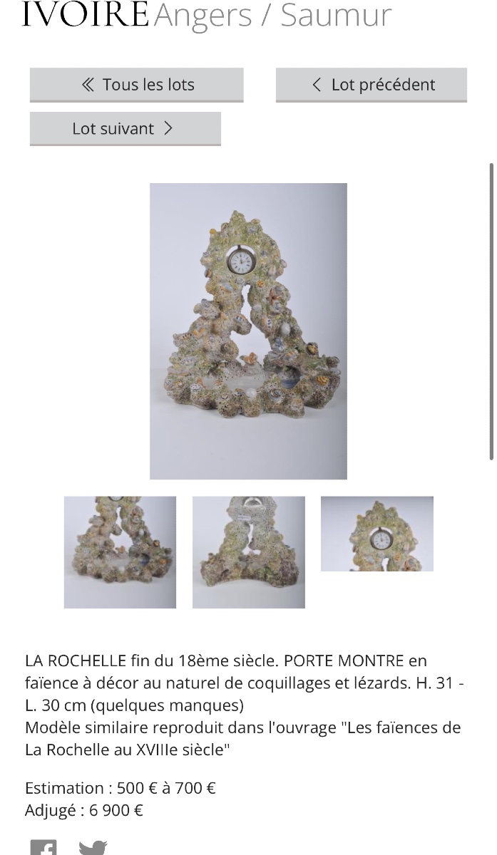 18th Century La Rochelle Earthenware Watch Holder -photo-8