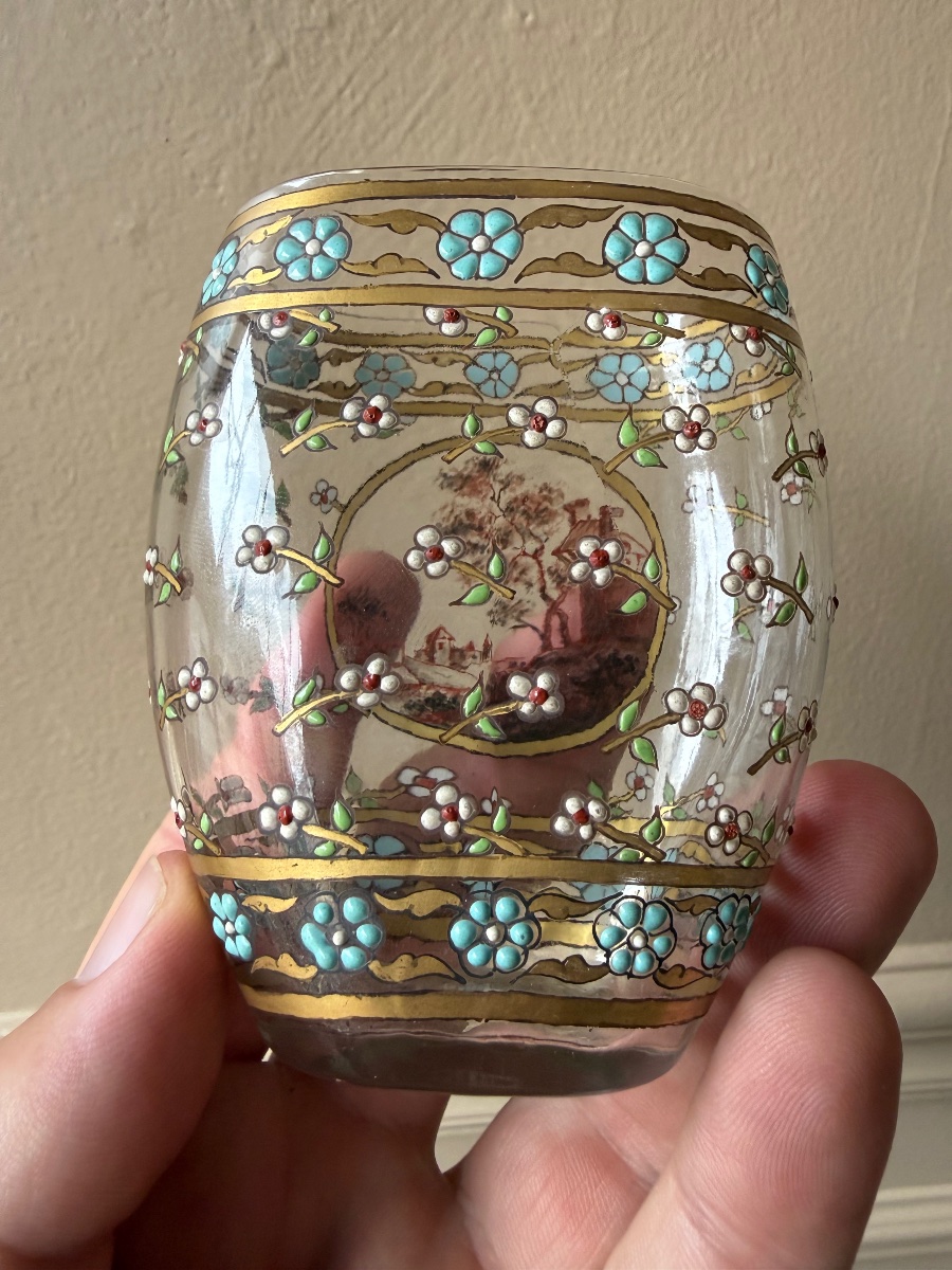 Alphonse Giboin - Series Of 3 Enamelled Glass Pieces - 1900-photo-3