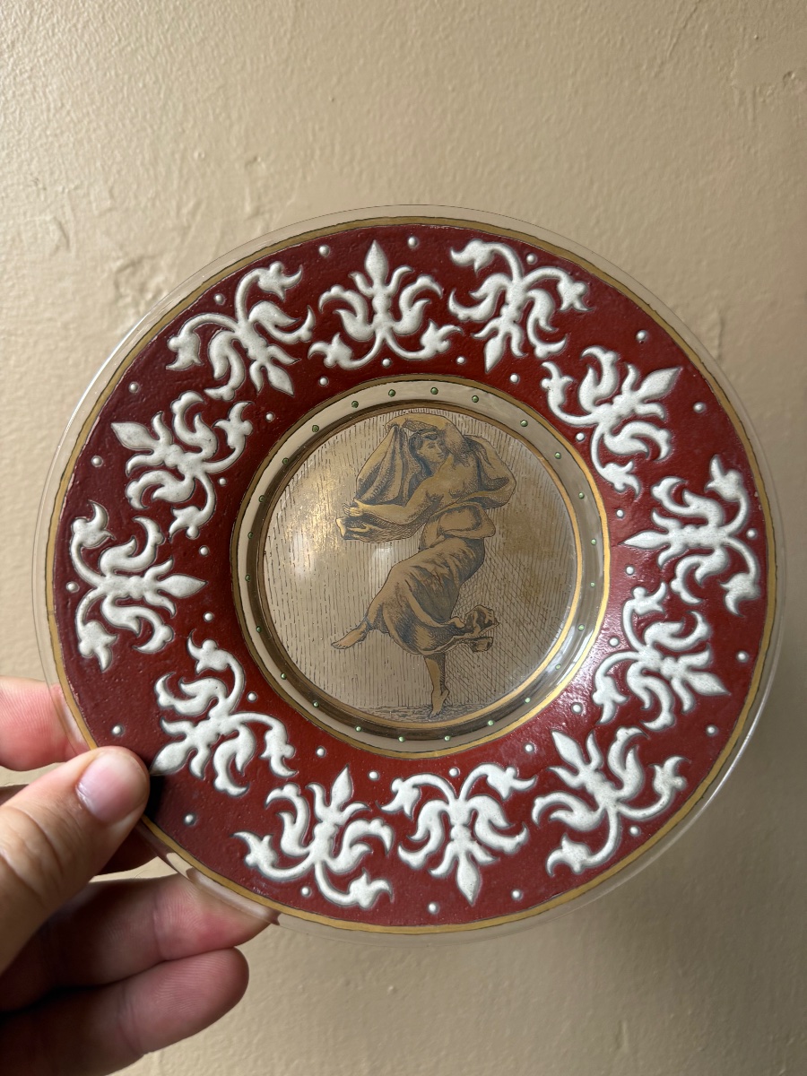 Alphonse Giboin - Series Of 3 Enamelled Glass Pieces - 1900-photo-1