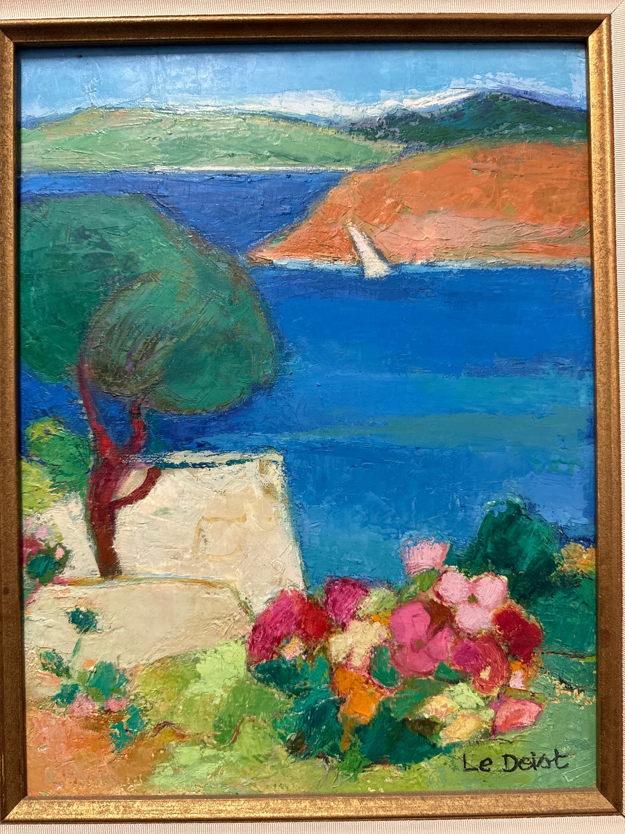 MARYVONNE LE DEIST (1936-) Tableau HST - LE VOILIER -photo-2