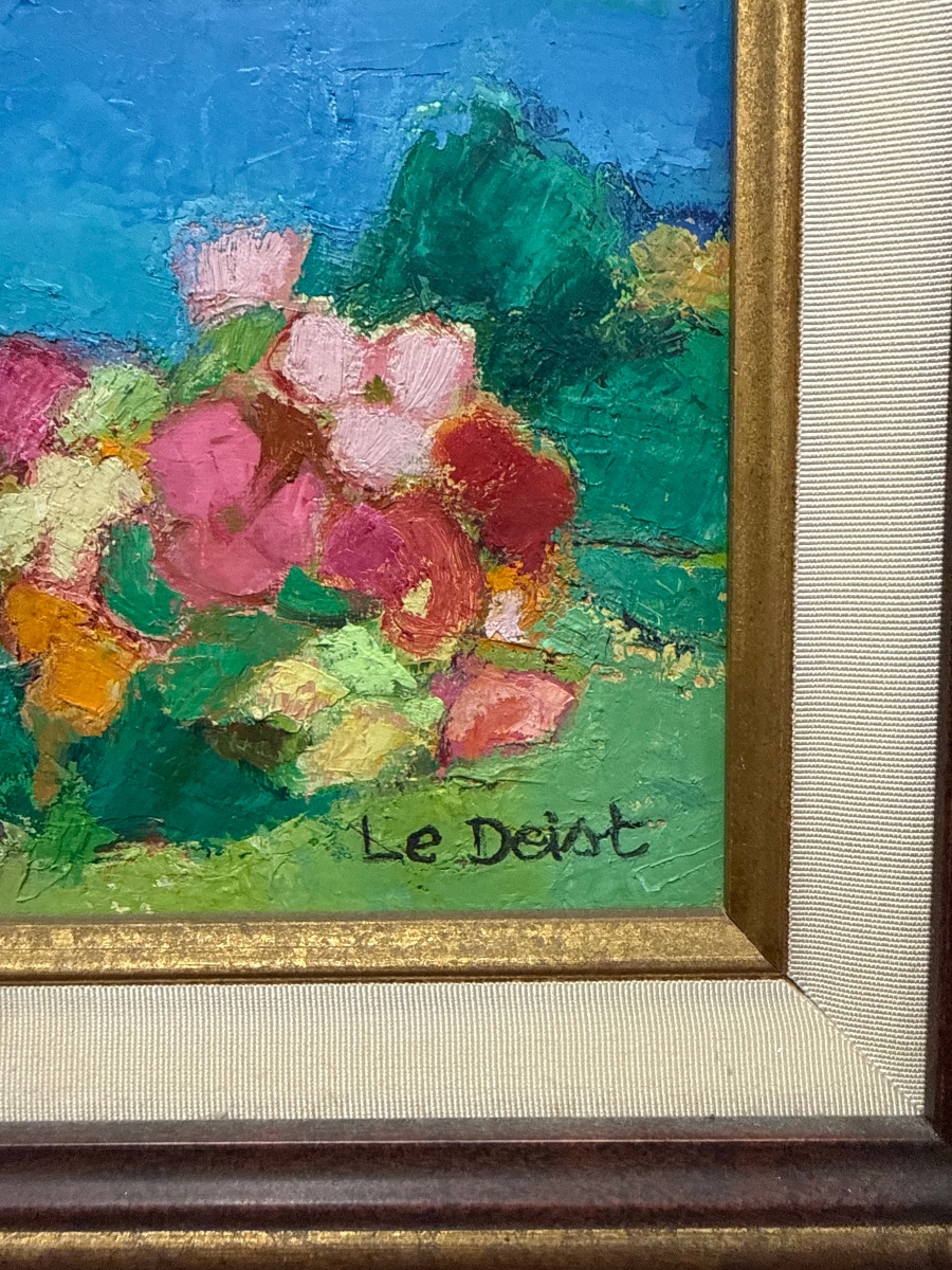 MARYVONNE LE DEIST (1936-) Tableau HST - LE VOILIER -photo-3