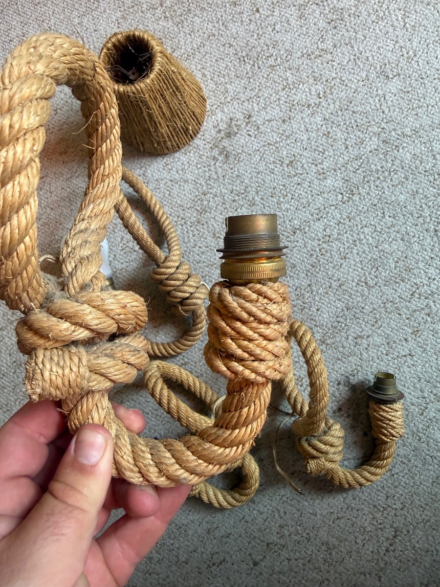 Audoux Minet - Set Of 4 Rope Wall Sconces, 1950-photo-1