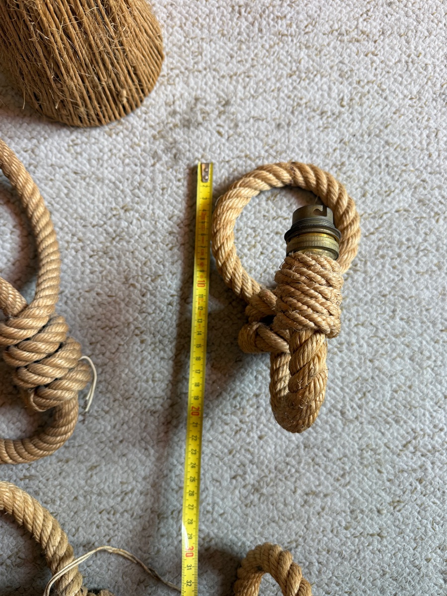 Audoux Minet - Set Of 4 Rope Wall Sconces, 1950-photo-2