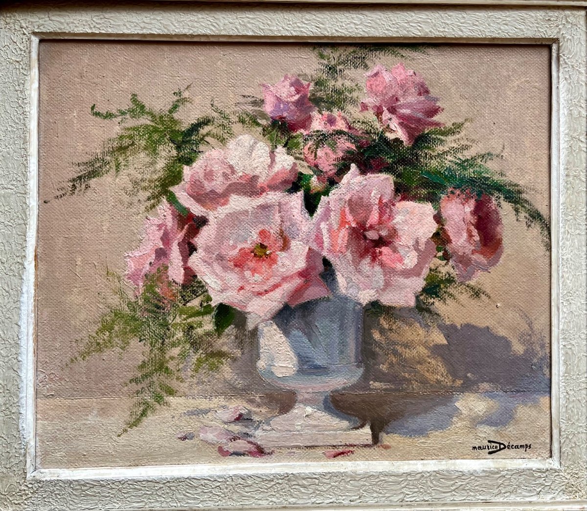 Maurice Decamps - Hst - Bouquet De Roses XX 1892-1953-photo-1